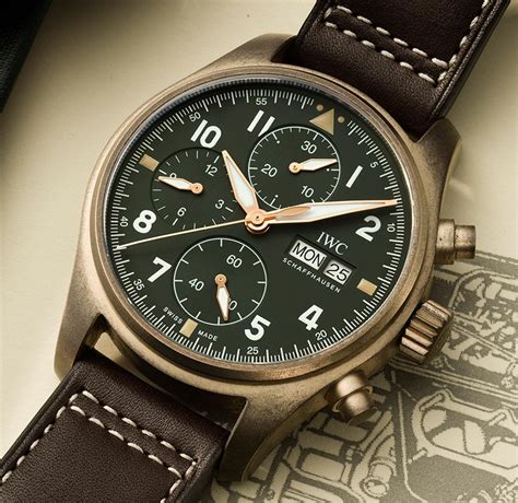 iwc pilot chronograph bronze.